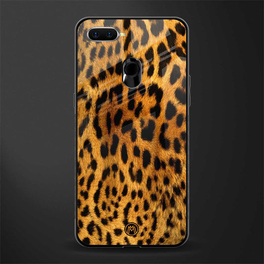 leopard fur glass case for oppo a7 image