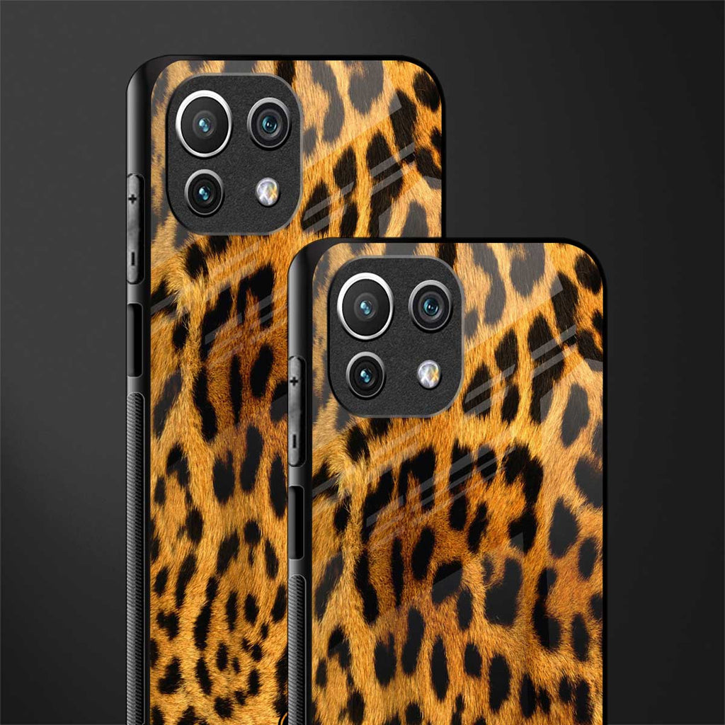 leopard fur glass case for mi 11 lite image-2