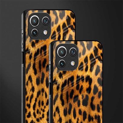 leopard fur glass case for mi 11 lite image-2