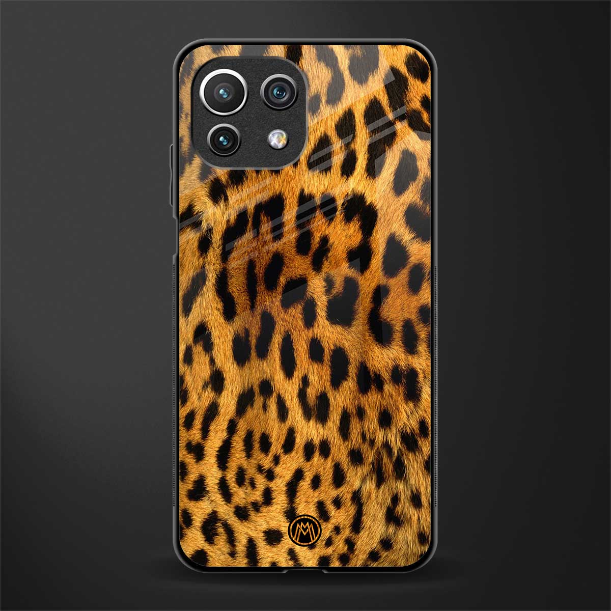 leopard fur glass case for mi 11 lite image