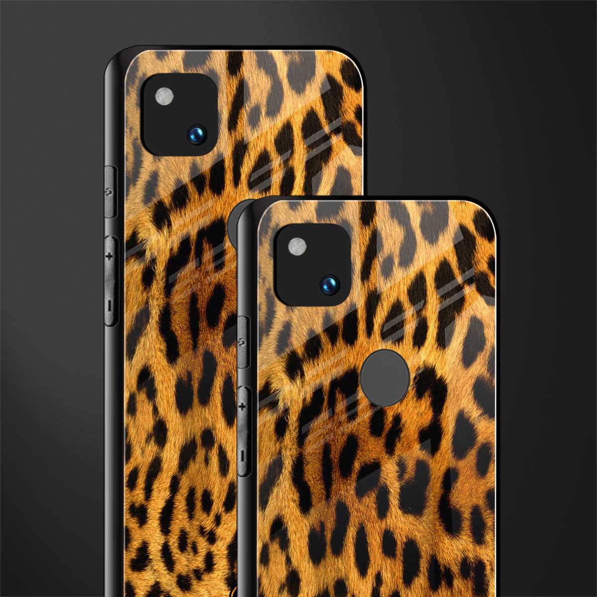 leopard fur back phone cover | glass case for google pixel 4a 4g