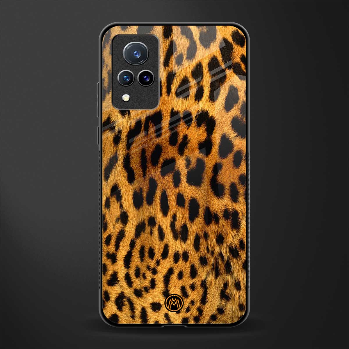 leopard fur glass case for vivo v21 5g image