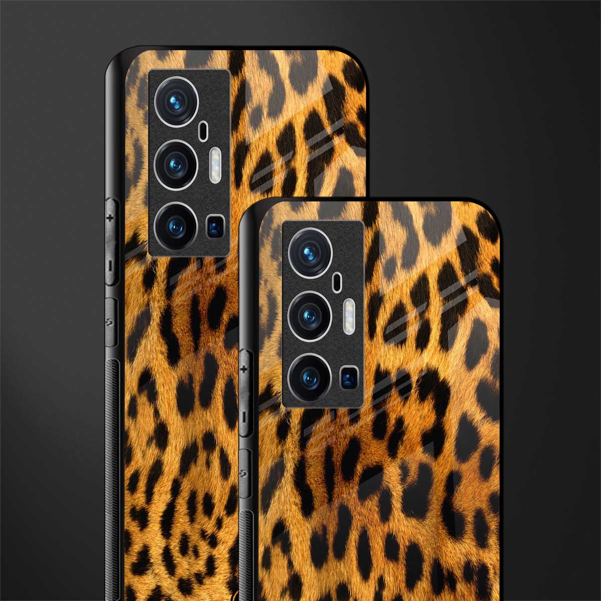 leopard fur glass case for vivo x70 pro plus image-2