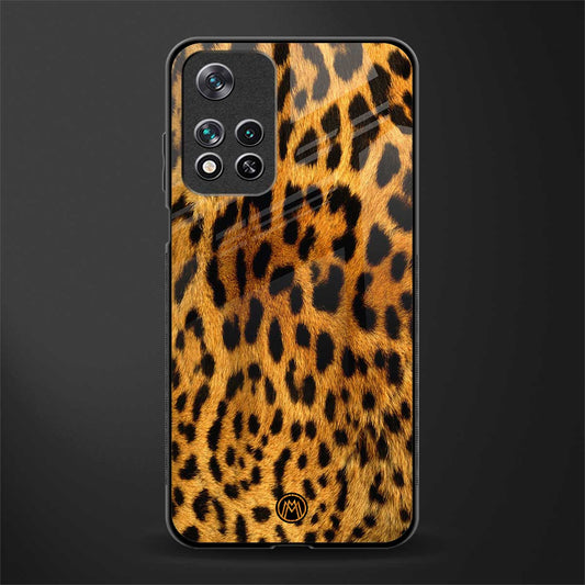leopard fur glass case for xiaomi 11i 5g image