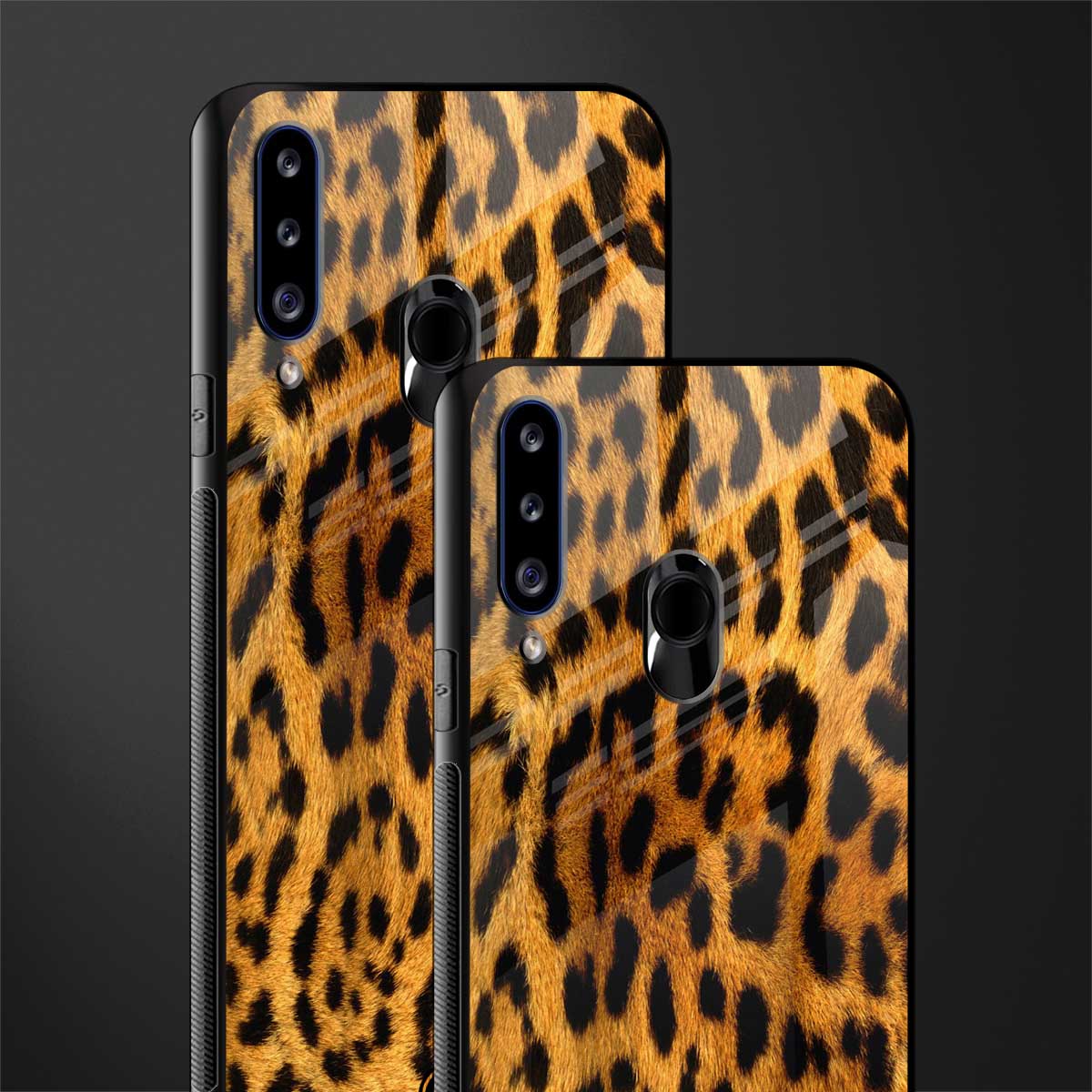 leopard fur glass case for samsung galaxy a20s image-2