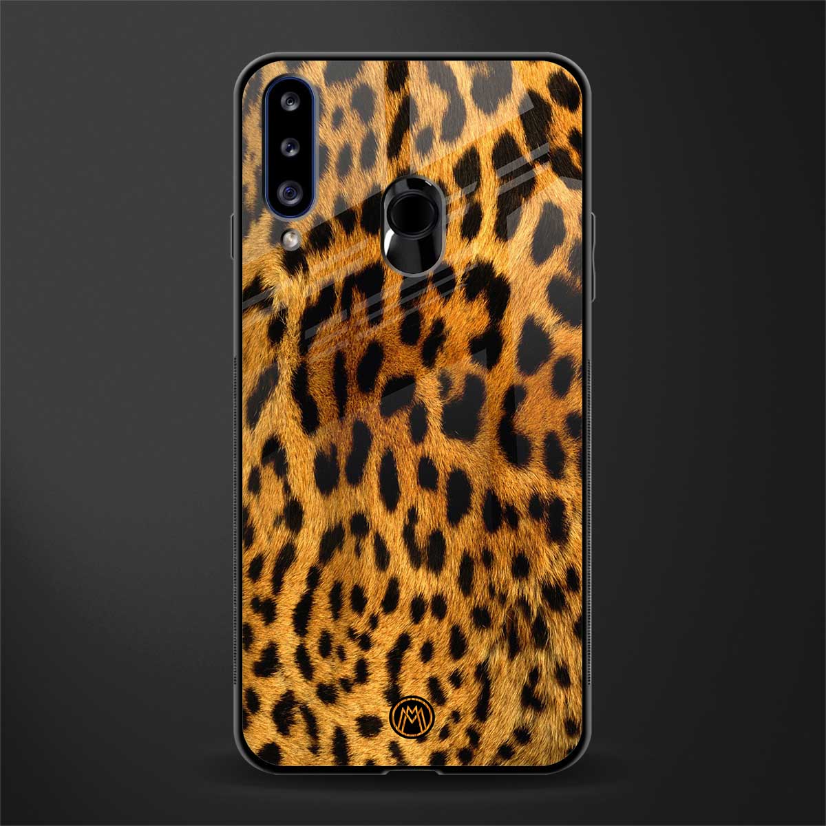 leopard fur glass case for samsung galaxy a20s image