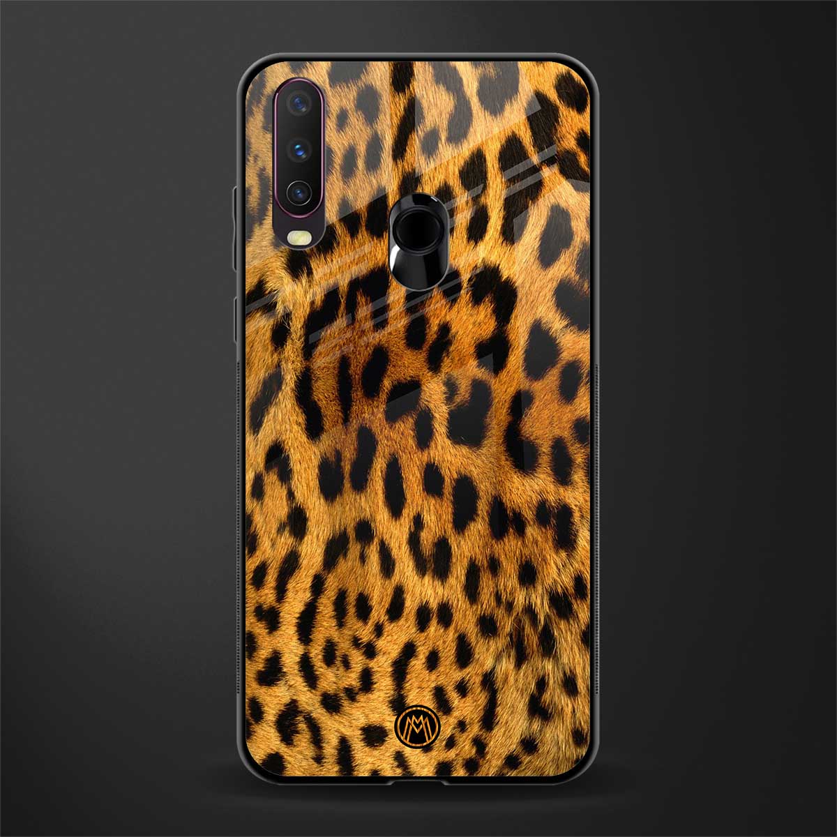 leopard fur glass case for vivo y12 image