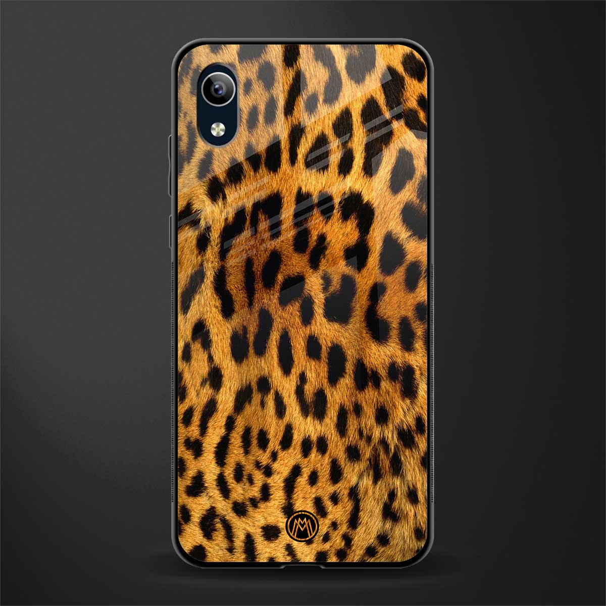 leopard fur glass case for vivo y90 image