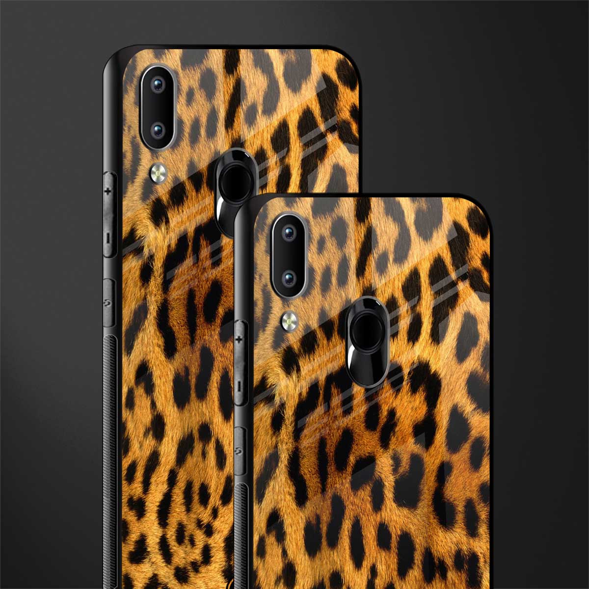 leopard fur glass case for vivo y91 image-2
