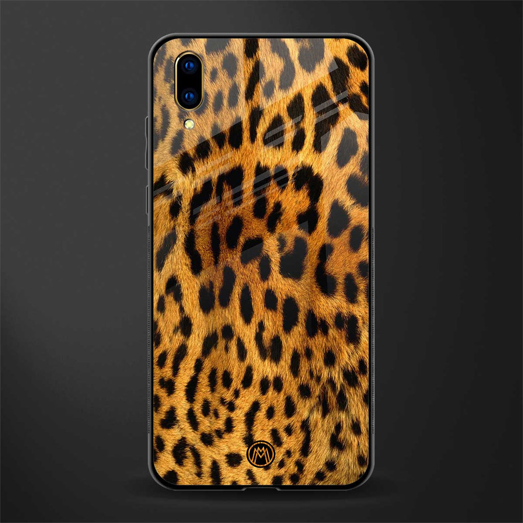 leopard fur glass case for vivo v11 pro image