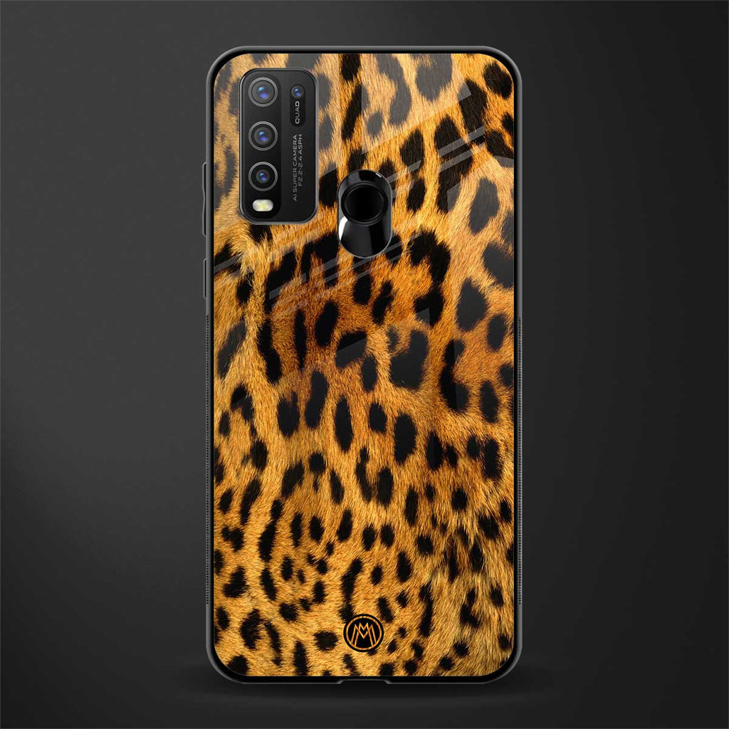 leopard fur glass case for vivo y50 image