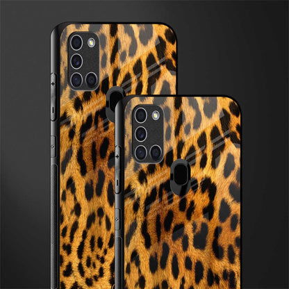 leopard fur glass case for samsung galaxy a21s image-2