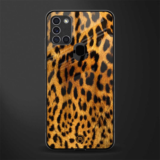 leopard fur glass case for samsung galaxy a21s image