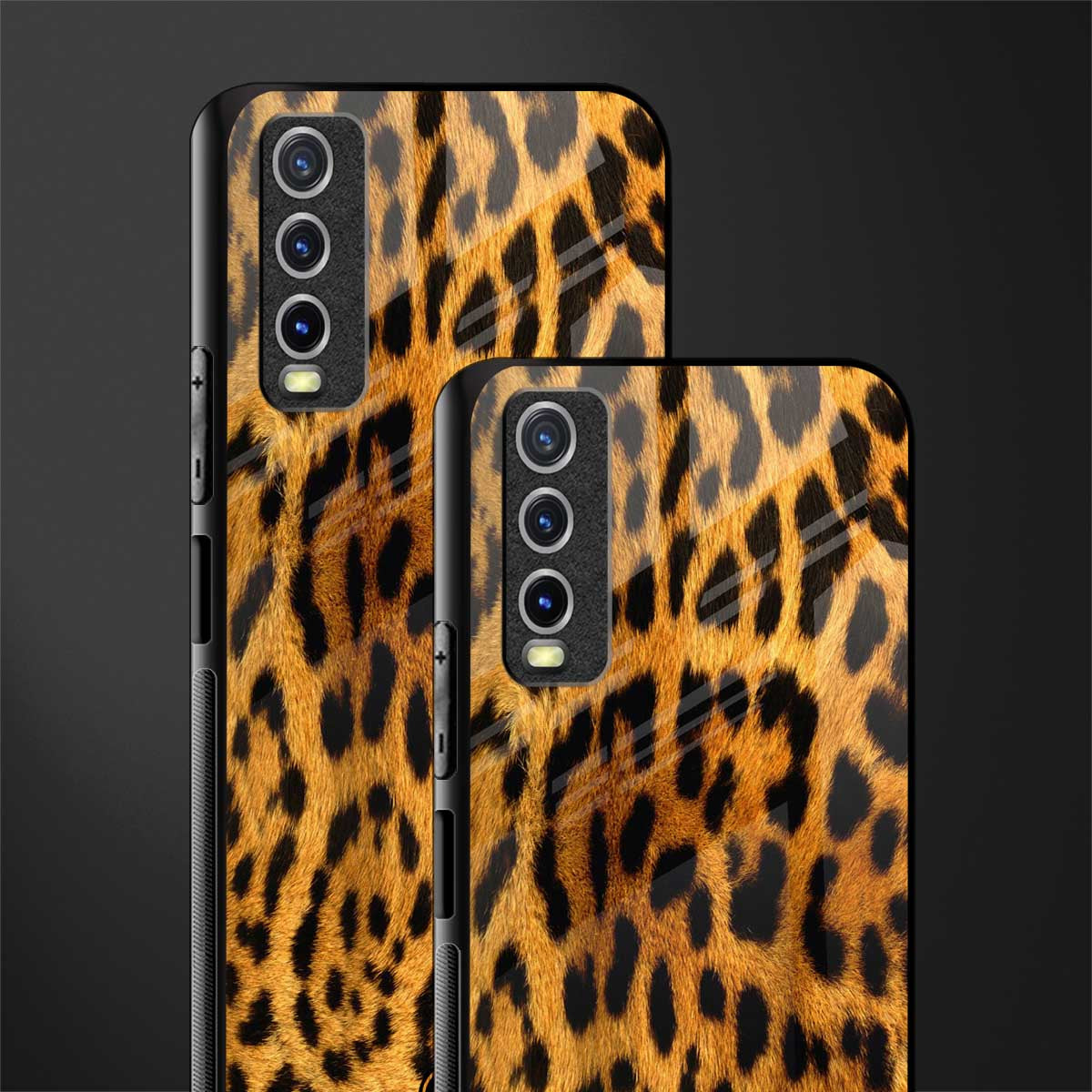 leopard fur glass case for vivo y20 image-2