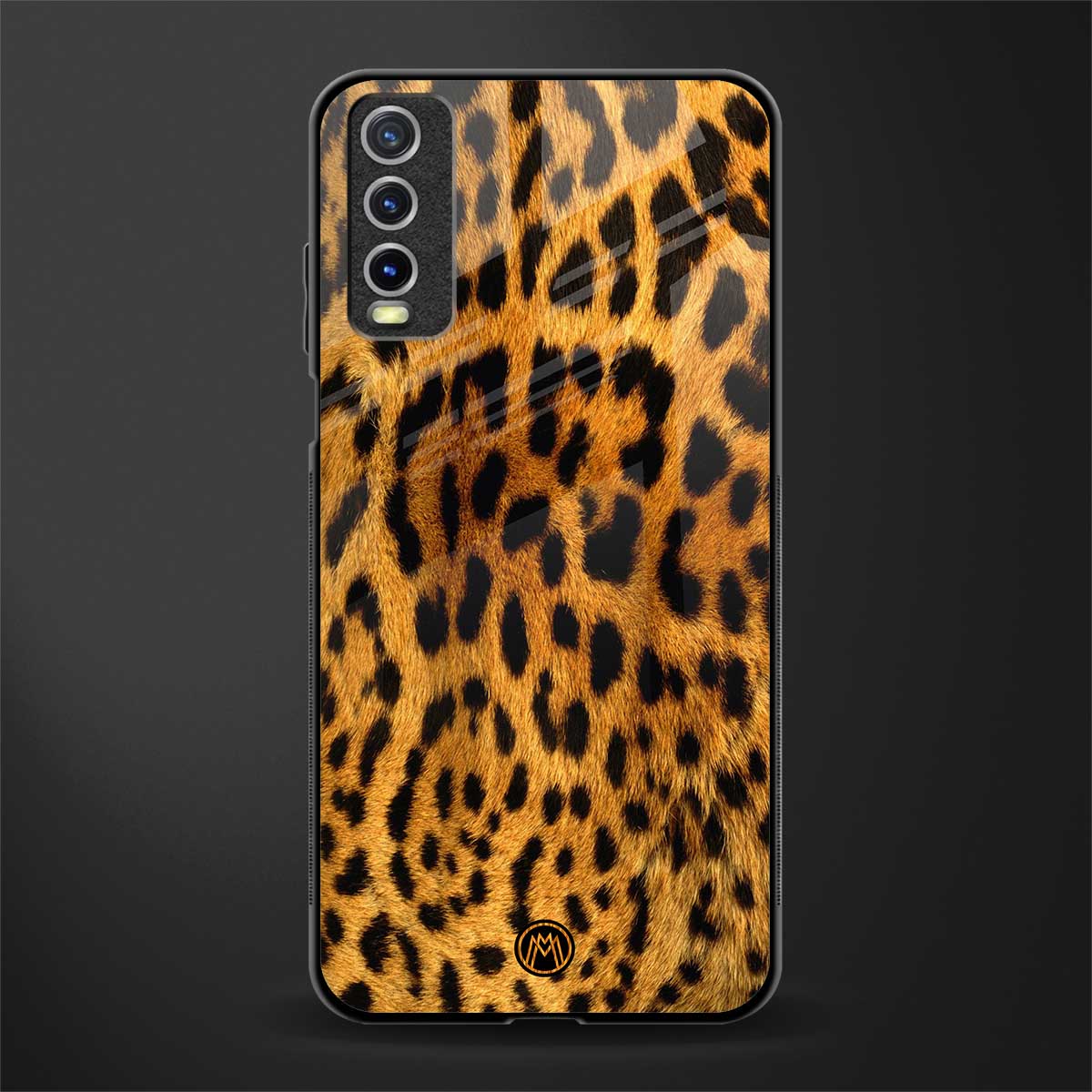 leopard fur glass case for vivo y20 image