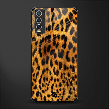 leopard fur glass case for vivo y20 image