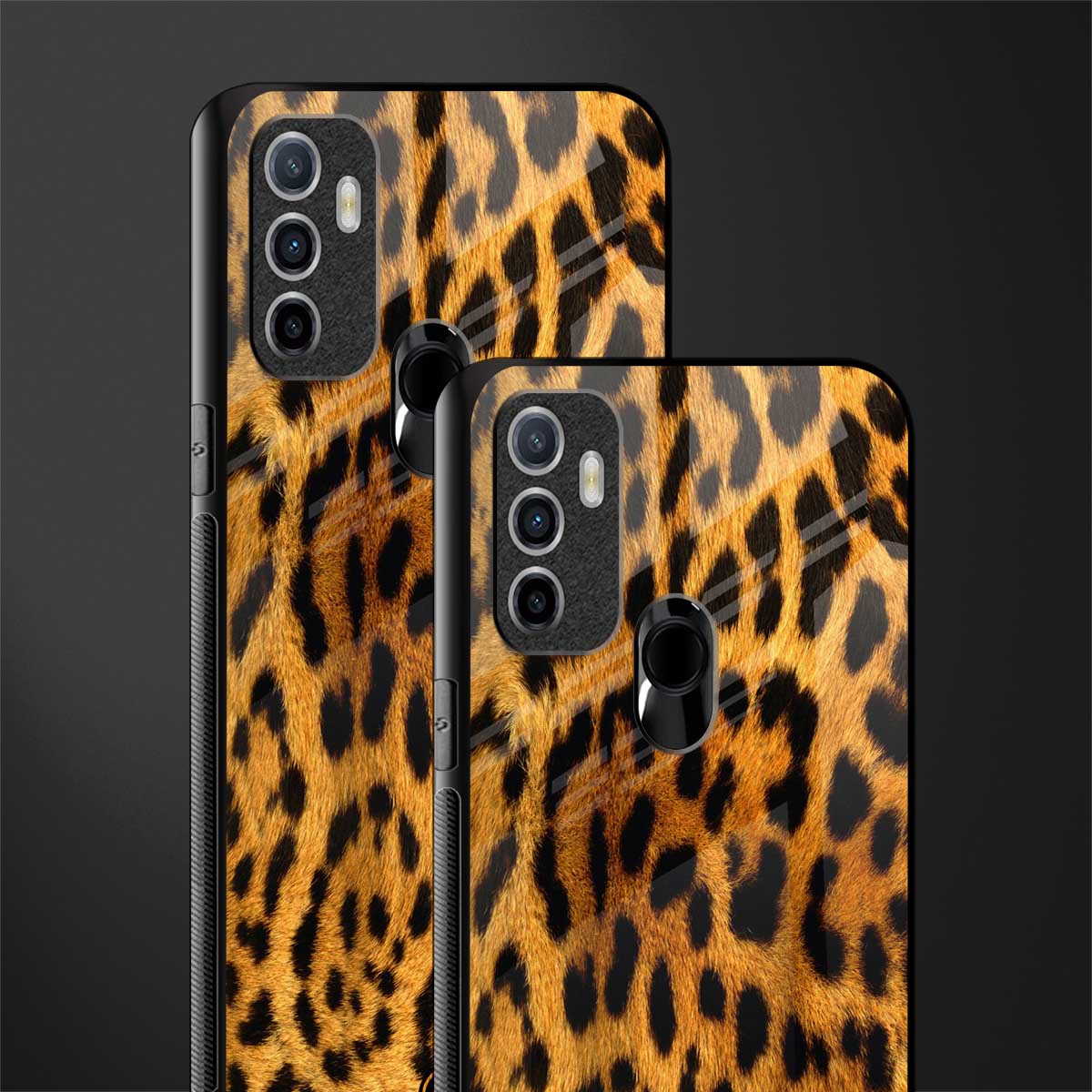 leopard fur glass case for oppo a53 image-2