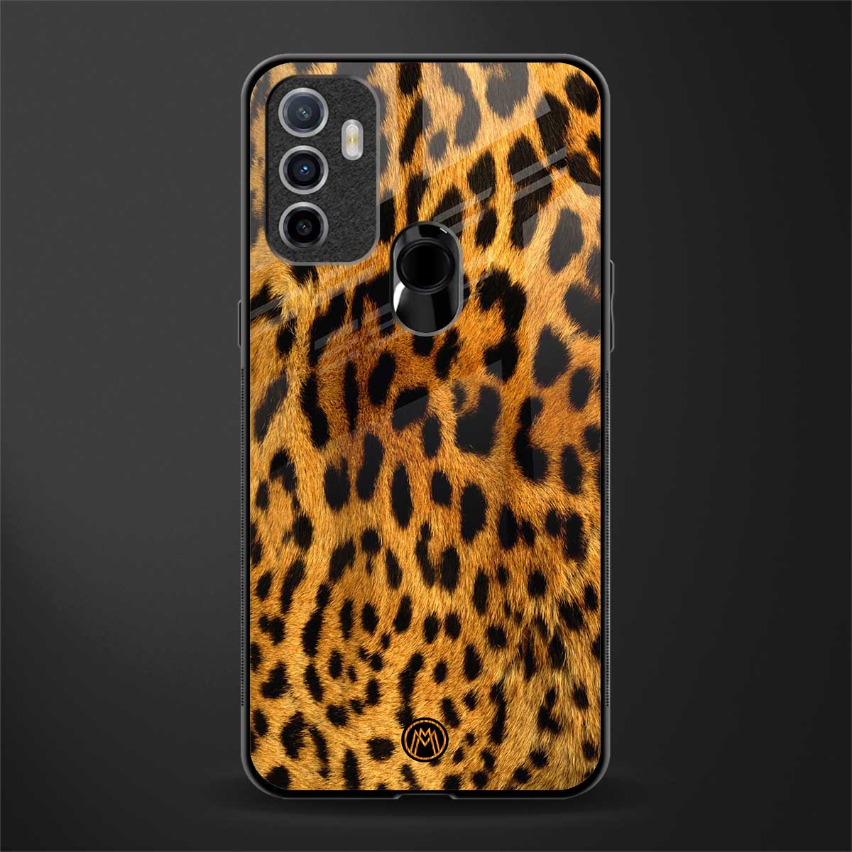 leopard fur glass case for oppo a53 image
