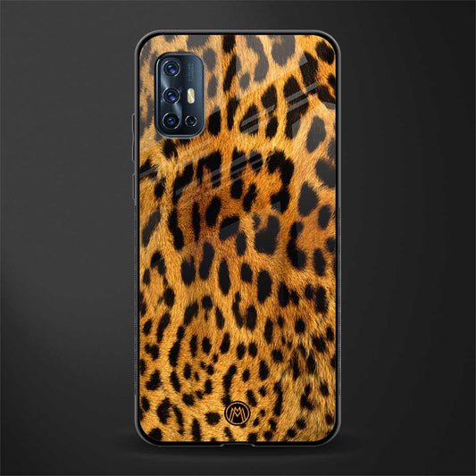 leopard fur glass case for vivo v17 image