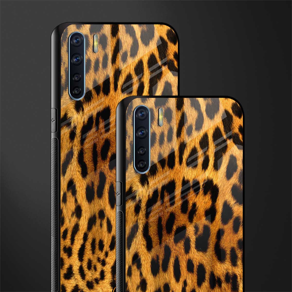 leopard fur glass case for oppo f15 image-2