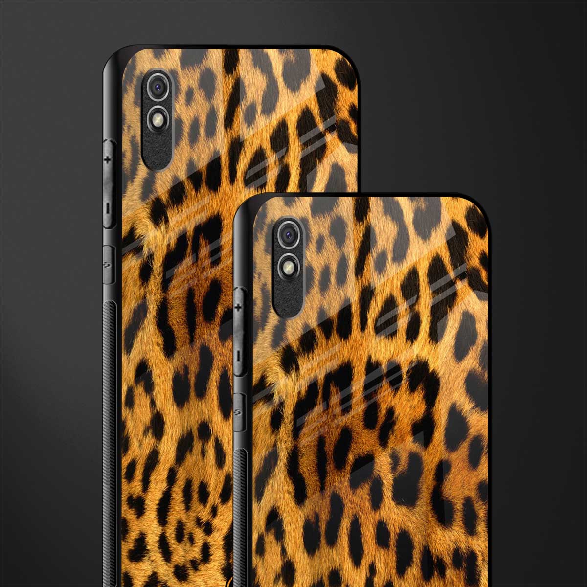 leopard fur glass case for redmi 9i image-2