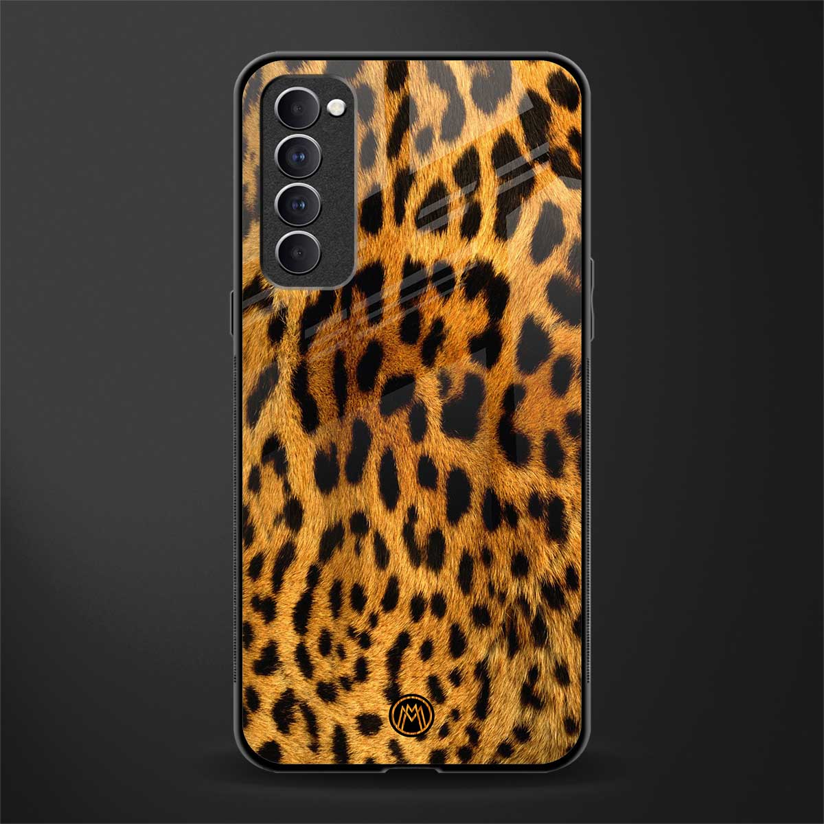 leopard fur glass case for oppo reno 4 pro image