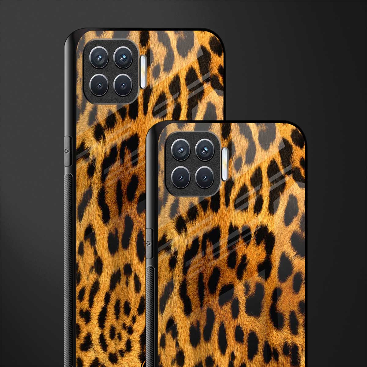 leopard fur glass case for oppo f17 pro image-2