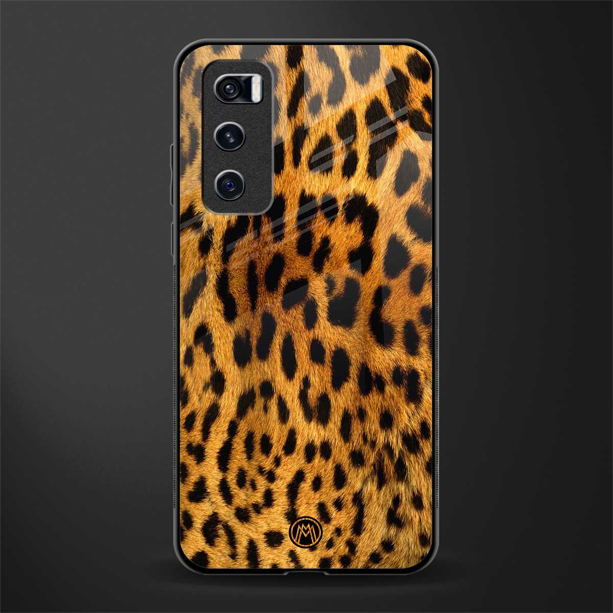 leopard fur glass case for vivo v20 se image