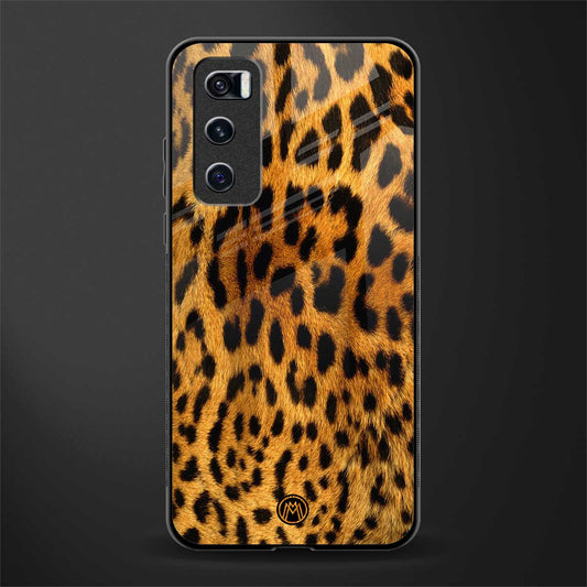 leopard fur glass case for vivo v20 se image