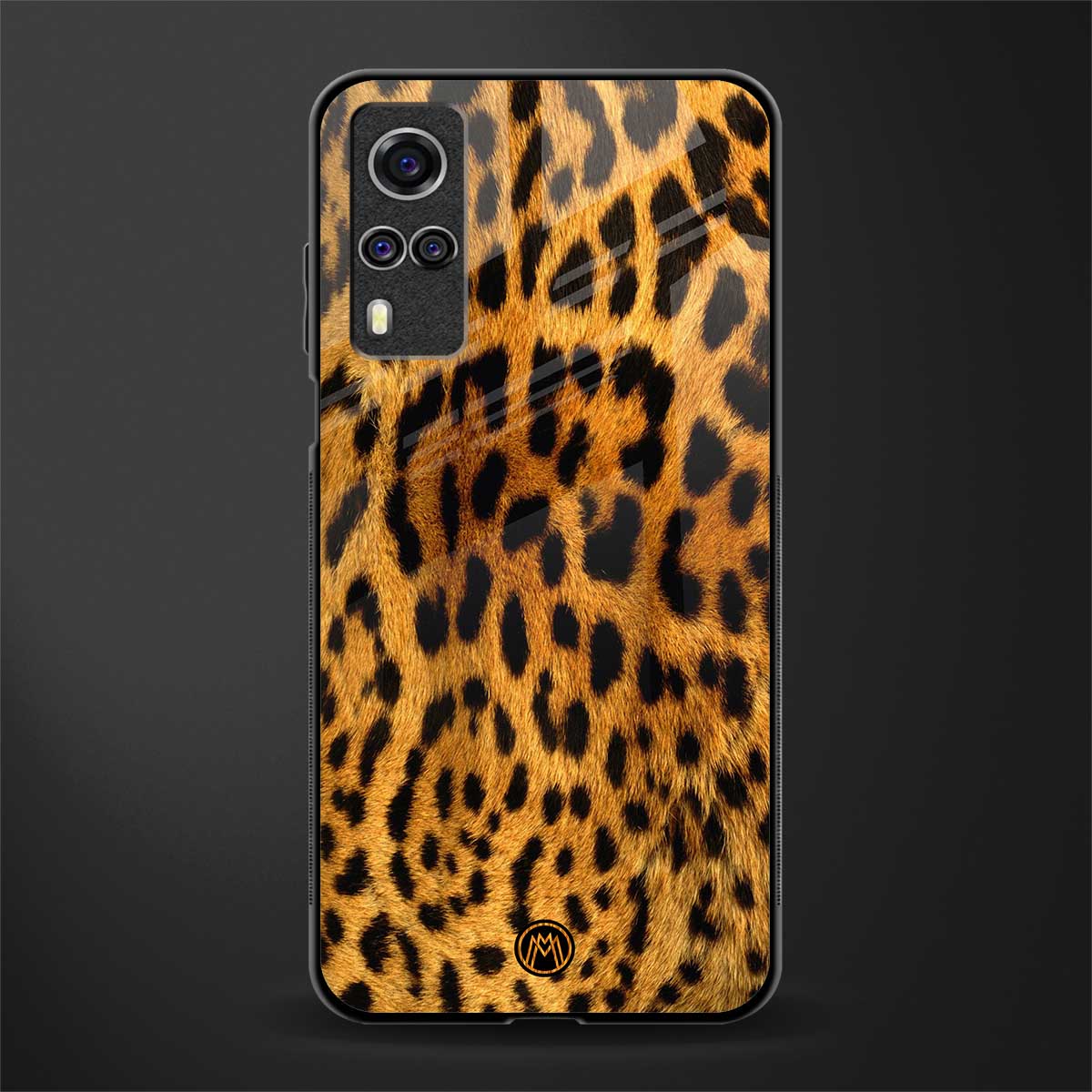 leopard fur glass case for vivo y51 image
