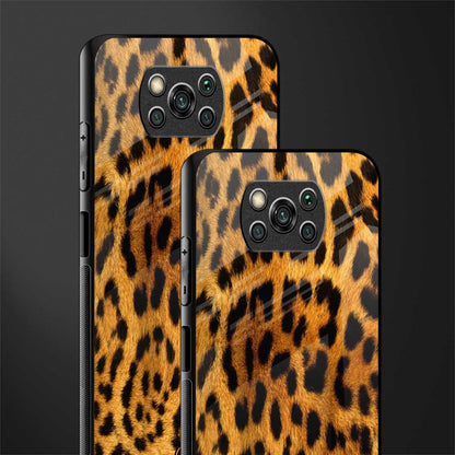 leopard fur glass case for poco x3 image-2