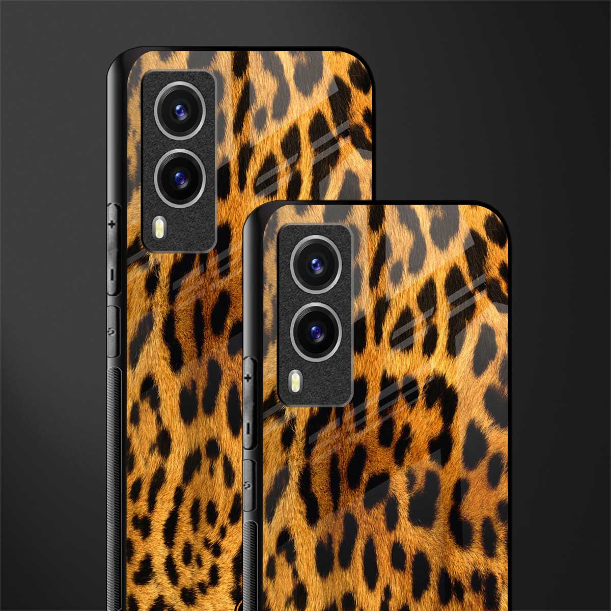 leopard fur glass case for vivo v21e 5g image-2