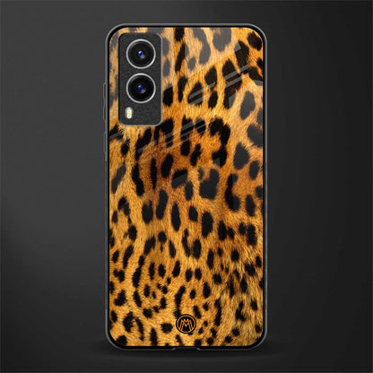 leopard fur glass case for vivo v21e 5g image