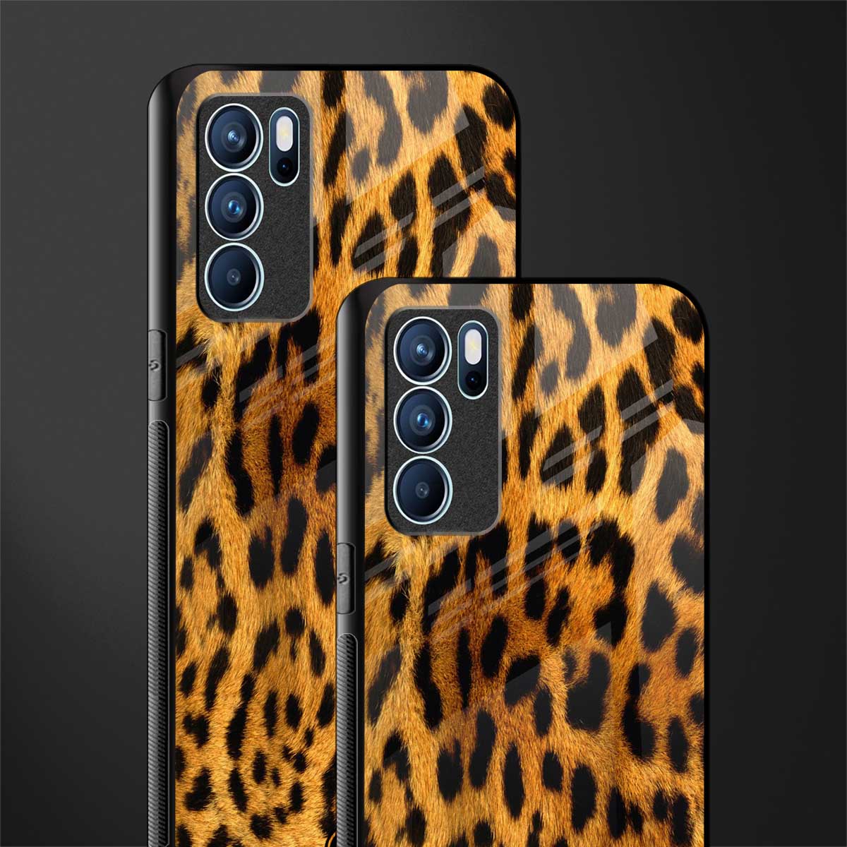 leopard fur glass case for oppo reno6 5g image-2