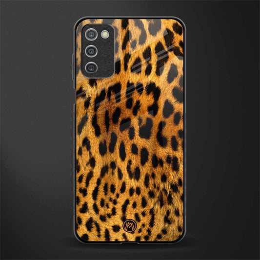 leopard fur glass case for samsung galaxy a03s image
