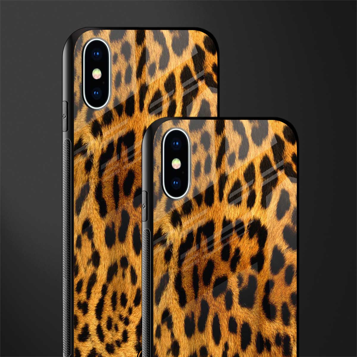 leopard fur glass case for iphone xs image-2