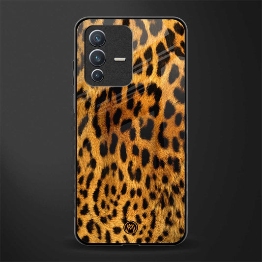 leopard fur glass case for vivo v23 5g image