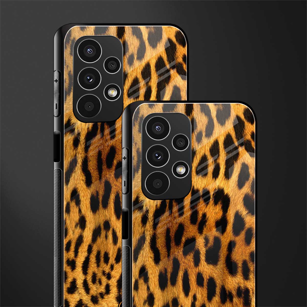 leopard fur back phone cover | glass case for samsung galaxy a13 4g