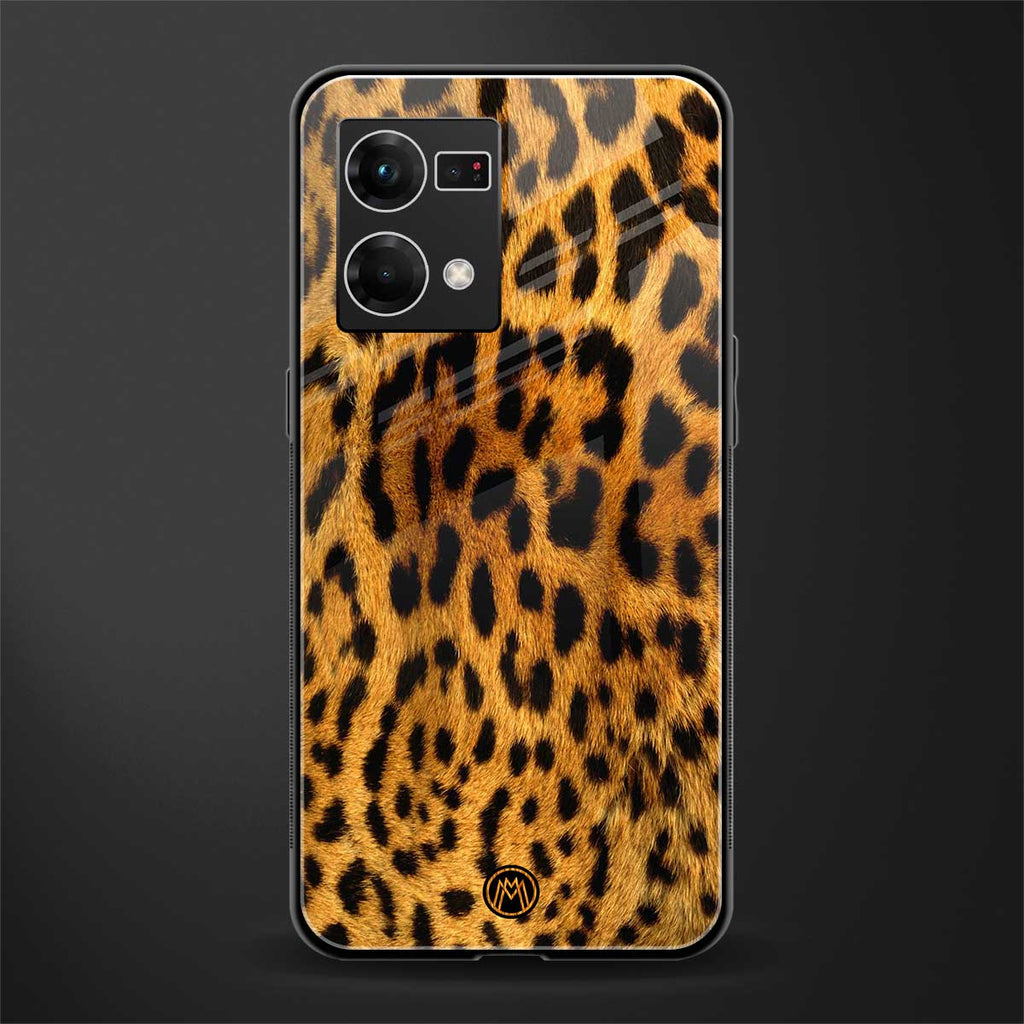 leopard fur back phone cover | glass case for oppo f21 pro 4g