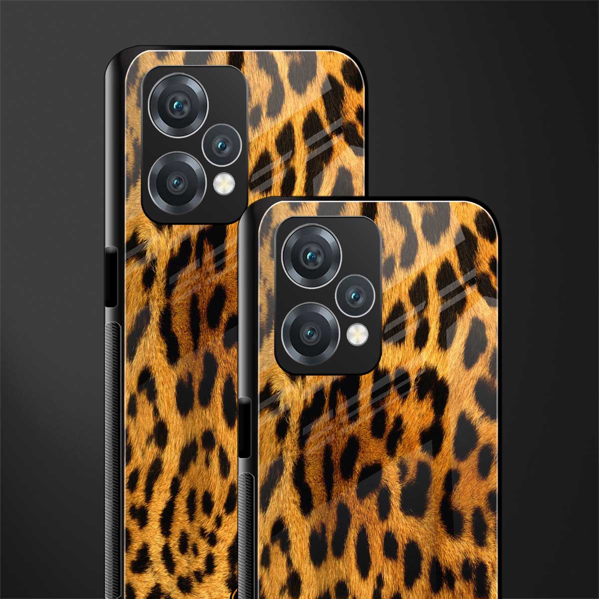 leopard fur back phone cover | glass case for oneplus nord ce 2 lite 5g