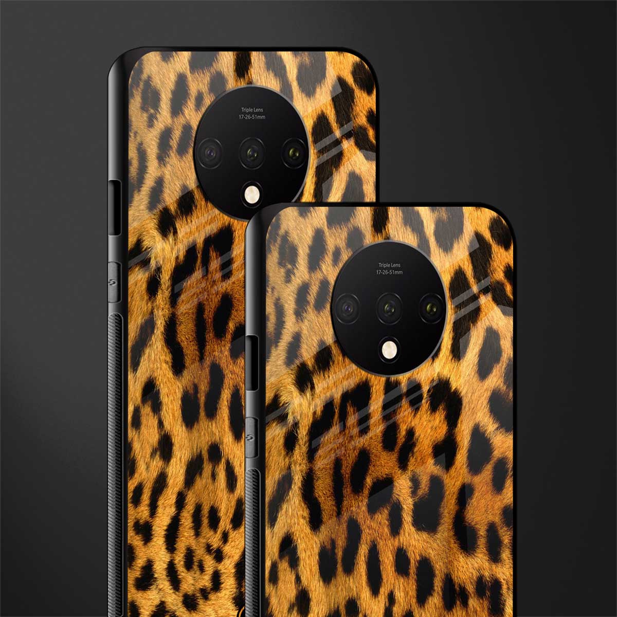 leopard fur glass case for oneplus 7t image-2