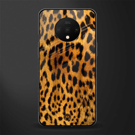 leopard fur glass case for oneplus 7t image
