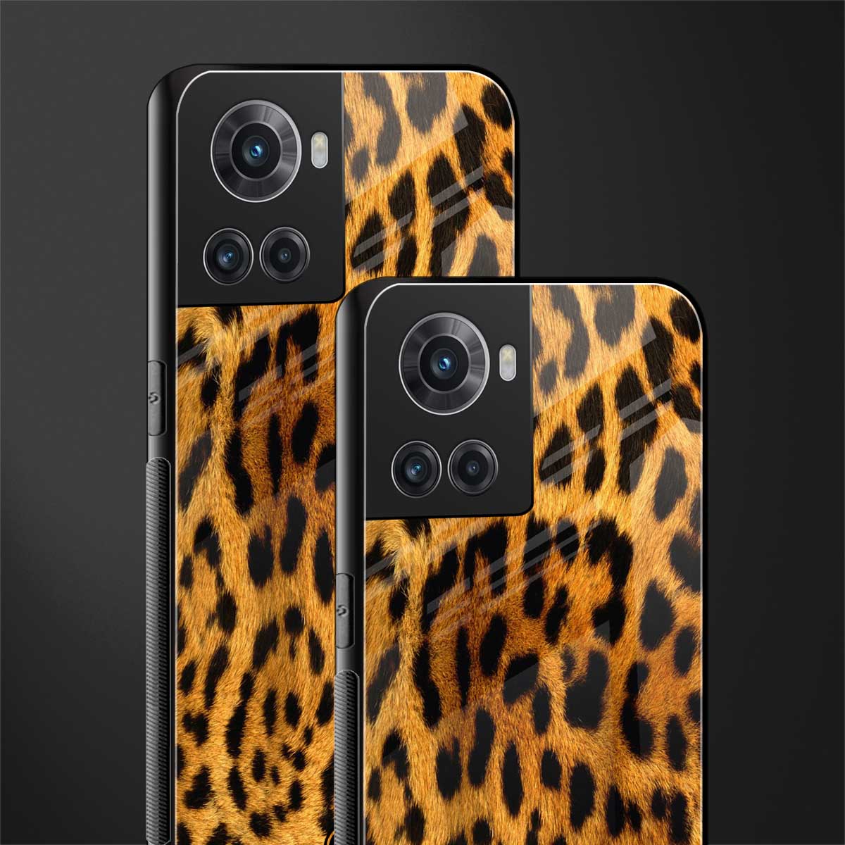 leopard fur back phone cover | glass case for oneplus 10r 5g