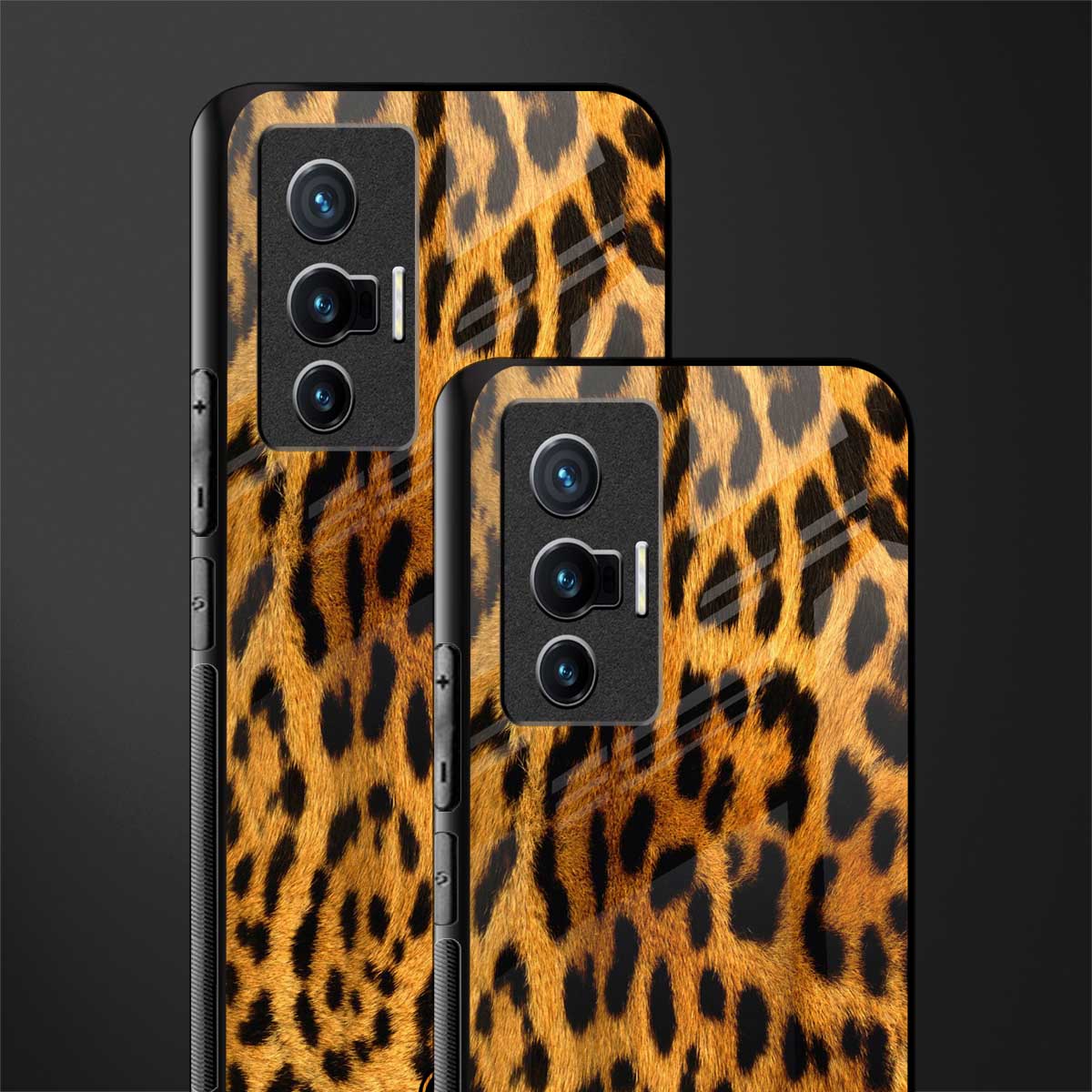 leopard fur glass case for vivo x70 image-2