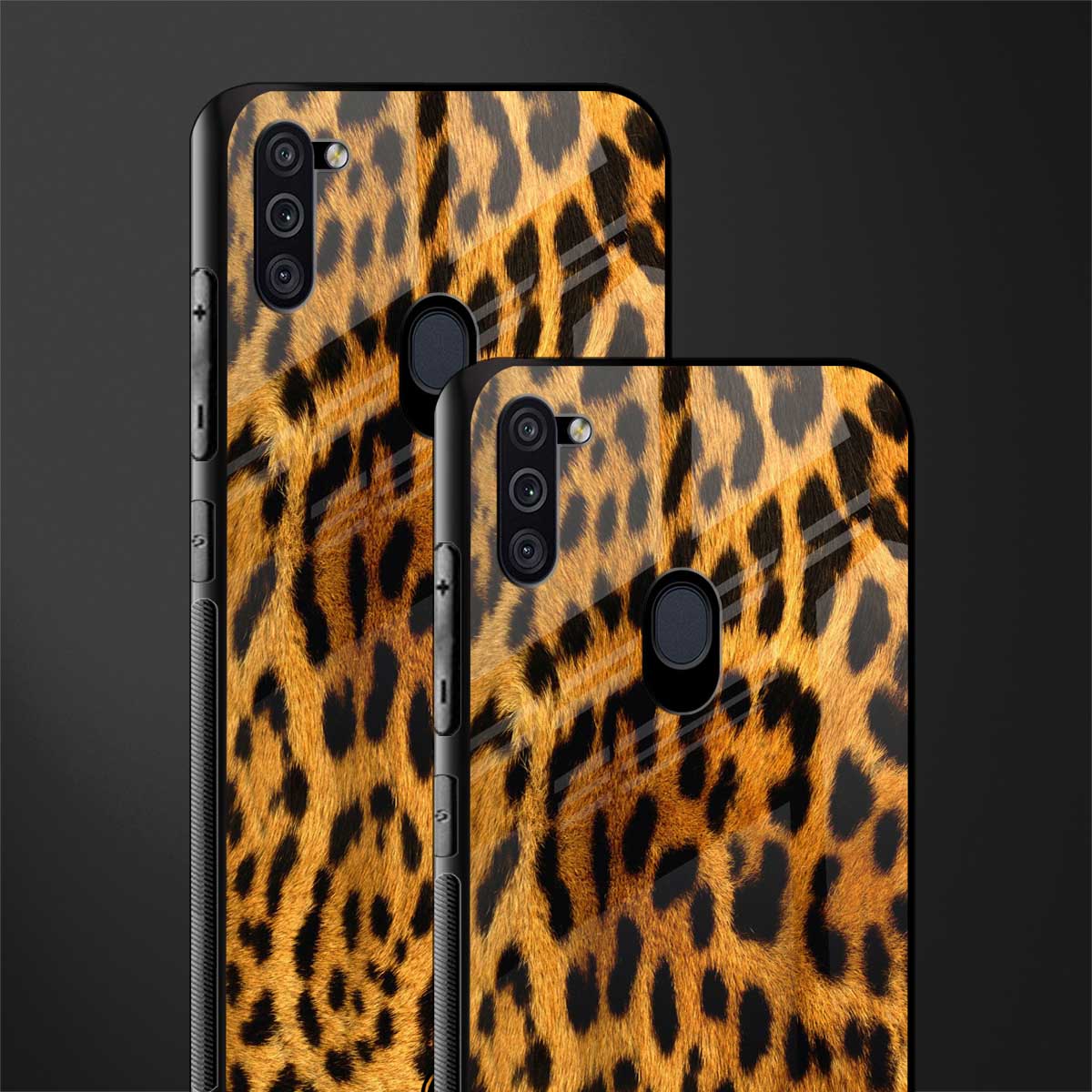 leopard fur glass case for samsung galaxy m11 image-2