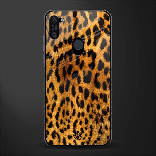 leopard fur glass case for samsung a11 image