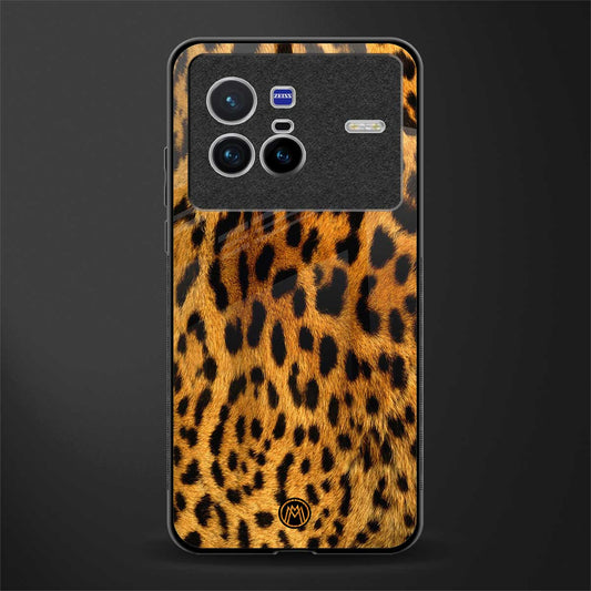 leopard fur glass case for vivo x80 image