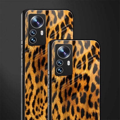 leopard fur back phone cover | glass case for xiaomi 12 pro