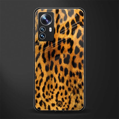 leopard fur back phone cover | glass case for xiaomi 12 pro