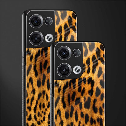 leopard fur back phone cover | glass case for oppo reno 8